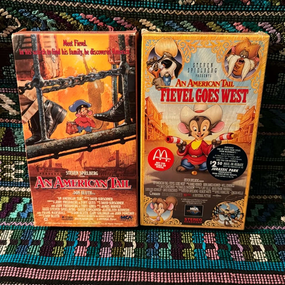 📼 An American Tail & Fievel Goes West on VHS video tapes. Used/like New! Videos